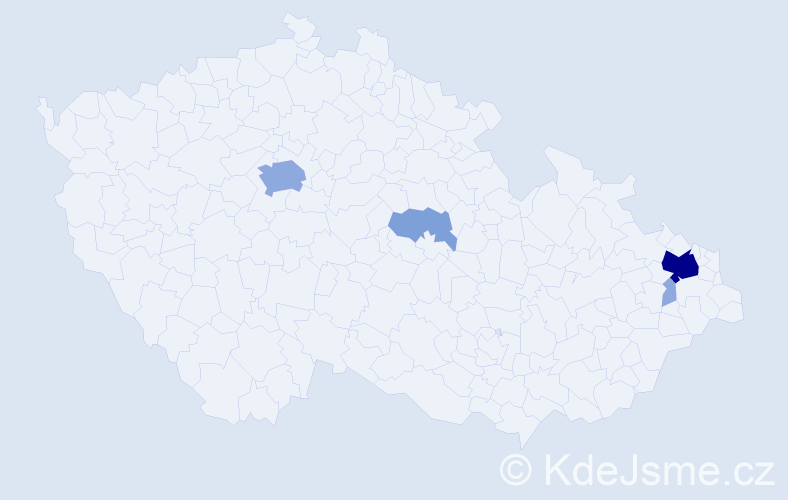 Příjmení: 'Chlopková', počet výskytů 18 v celé ČR