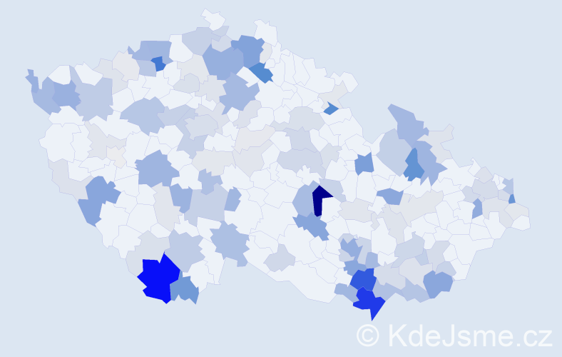 Příjmení: 'Kamenský', počet výskytů 405 v celé ČR