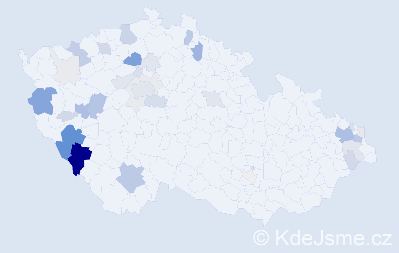 Příjmení: 'Jarošík', počet výskytů 142 v celé ČR