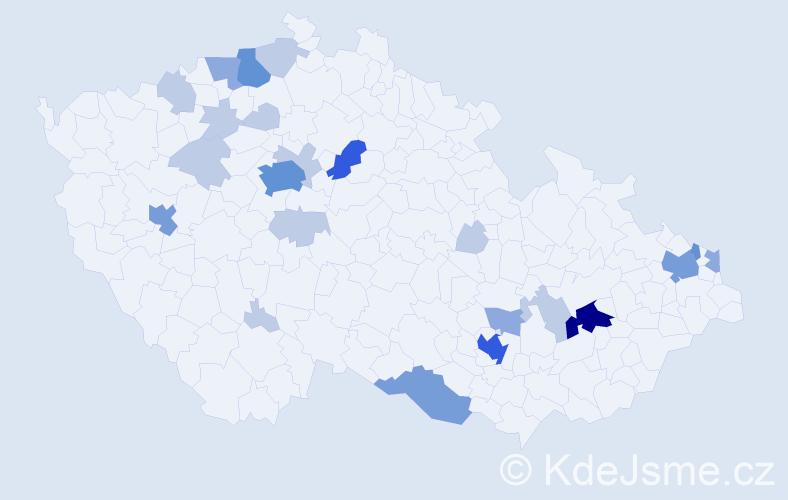 Příjmení: 'Biháriová', počet výskytů 59 v celé ČR