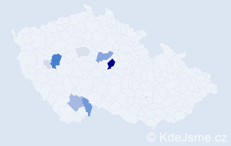 Příjmení: 'Knittichová', počet výskytů 16 v celé ČR