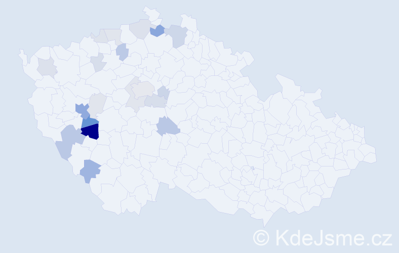 Příjmení: 'Jandoš', počet výskytů 72 v celé ČR