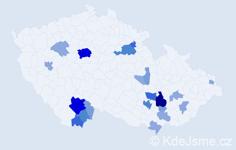 Příjmení: 'Baldík', počet výskytů 56 v celé ČR