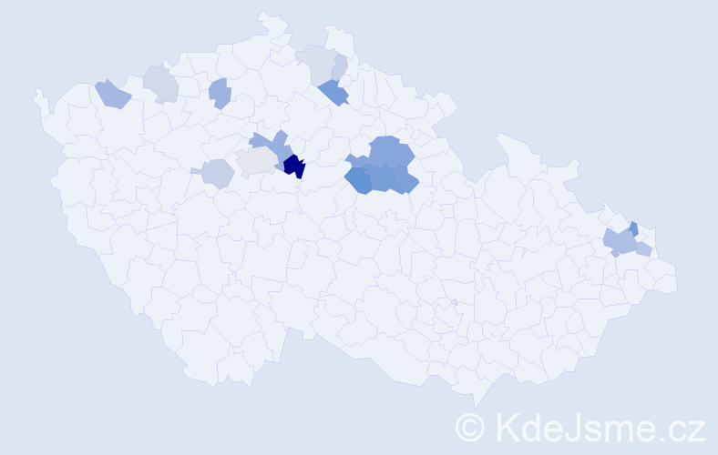 Příjmení: 'Rychter', počet výskytů 43 v celé ČR
