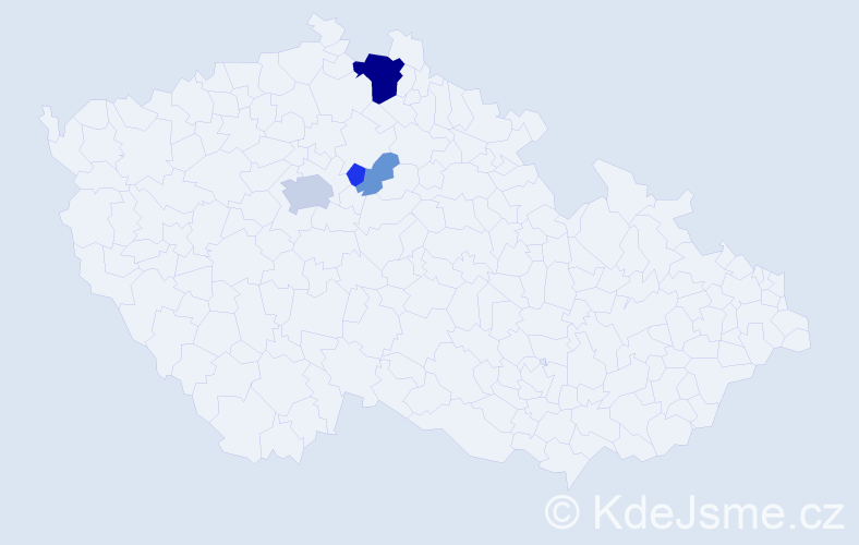 Příjmení: 'Vogner', počet výskytů 13 v celé ČR