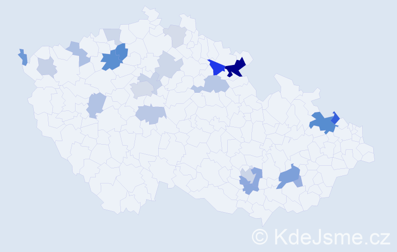 Příjmení: 'Klemmová', počet výskytů 53 v celé ČR