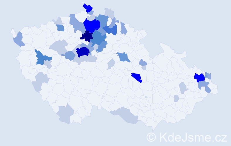 Příjmení: 'Vajsová', počet výskytů 138 v celé ČR