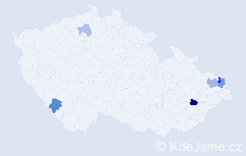 Příjmení: 'Stablová', počet výskytů 18 v celé ČR