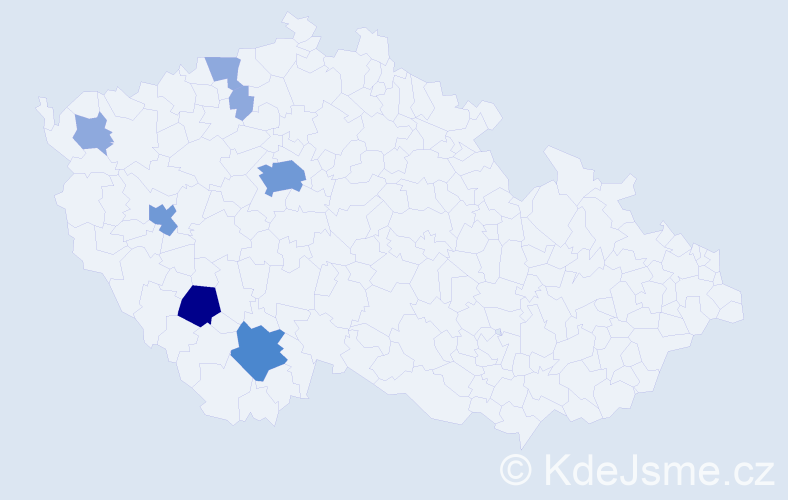 Příjmení: 'Brušák', počet výskytů 22 v celé ČR
