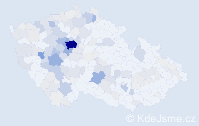 Příjmení: 'Vokurka', počet výskytů 604 v celé ČR
