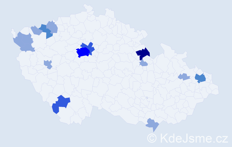 Příjmení: 'Országh', počet výskytů 28 v celé ČR