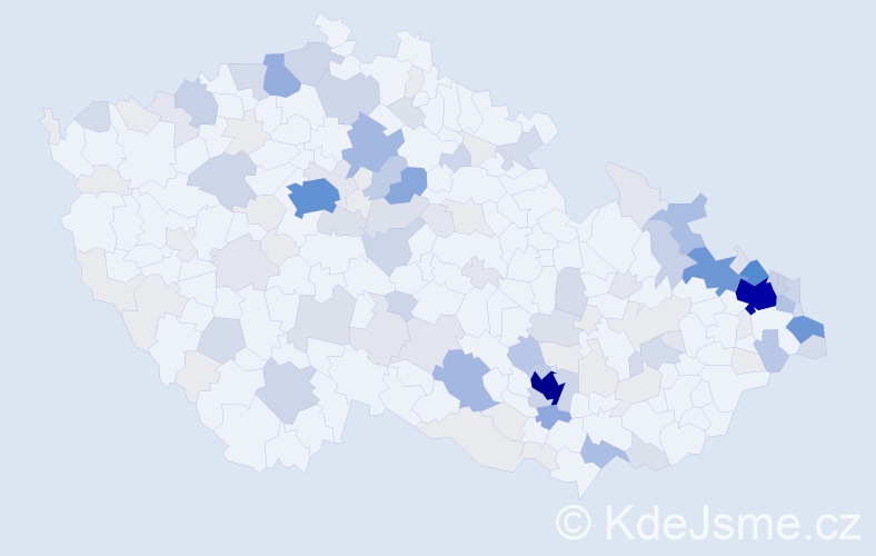 Příjmení: 'Lazar', počet výskytů 536 v celé ČR