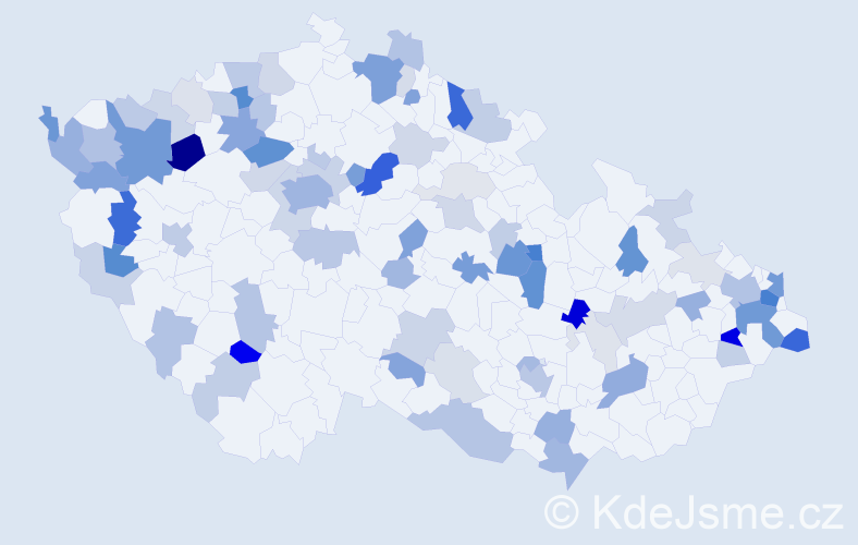 Příjmení: 'Bednárová', počet výskytů 237 v celé ČR