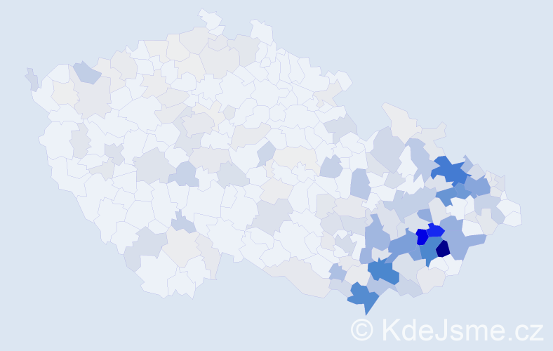 Příjmení: 'Žůrková', počet výskytů 807 v celé ČR