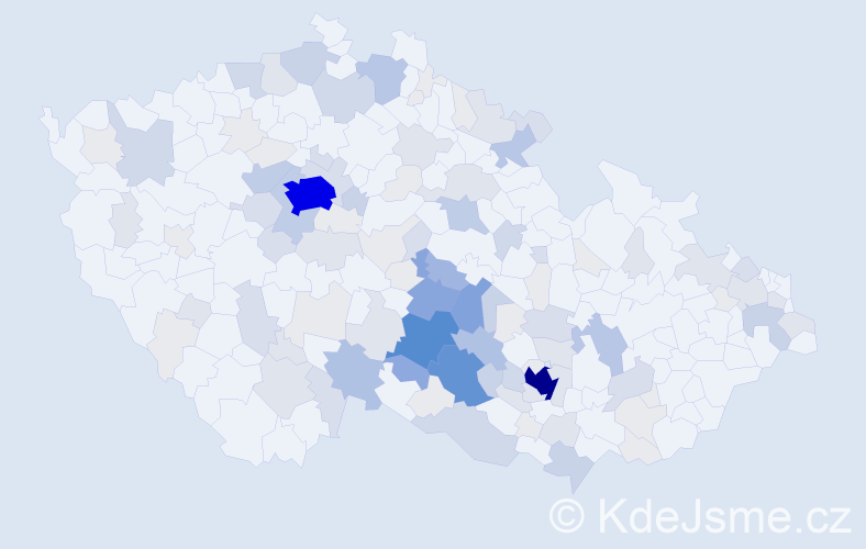 Příjmení: 'Klusáčková', počet výskytů 424 v celé ČR