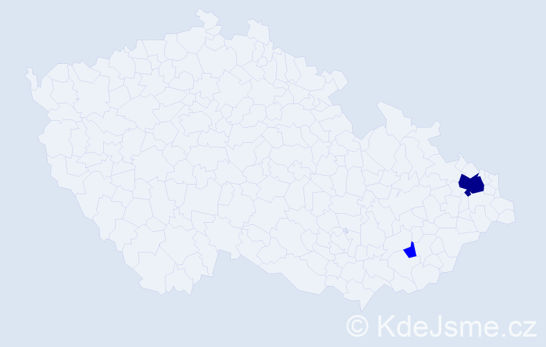 Příjmení: 'Hiánková', počet výskytů 7 v celé ČR