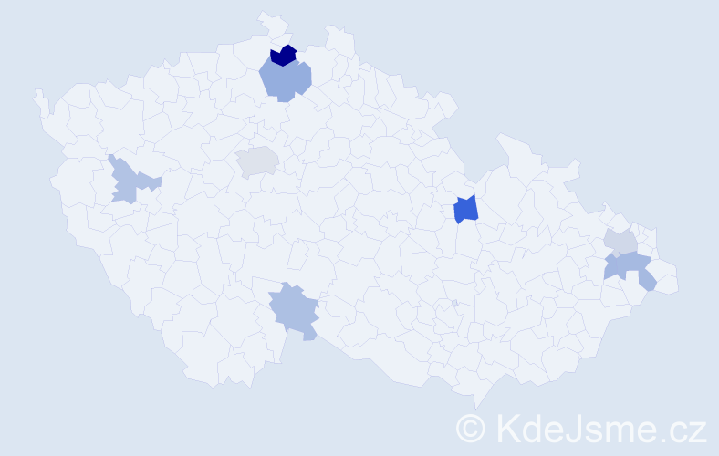 Příjmení: 'Halčinová', počet výskytů 19 v celé ČR