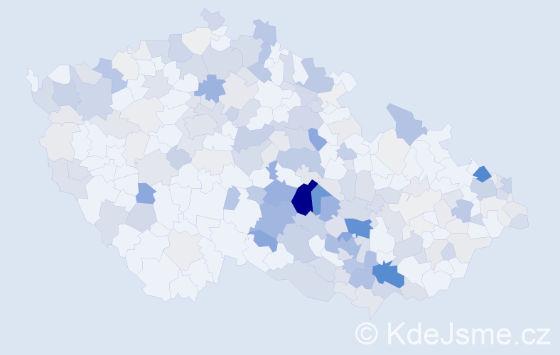 Příjmení: 'Mokrý', počet výskytů 823 v celé ČR