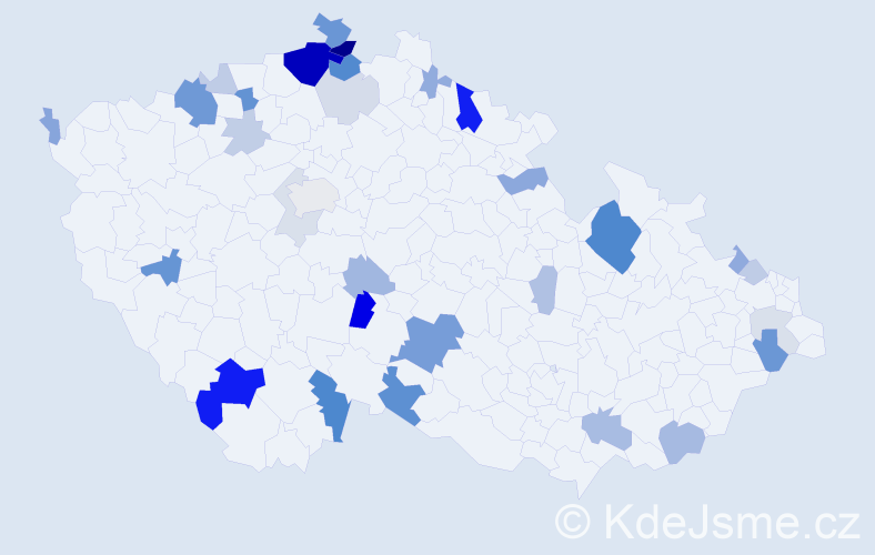 Příjmení: 'Čičák', počet výskytů 90 v celé ČR