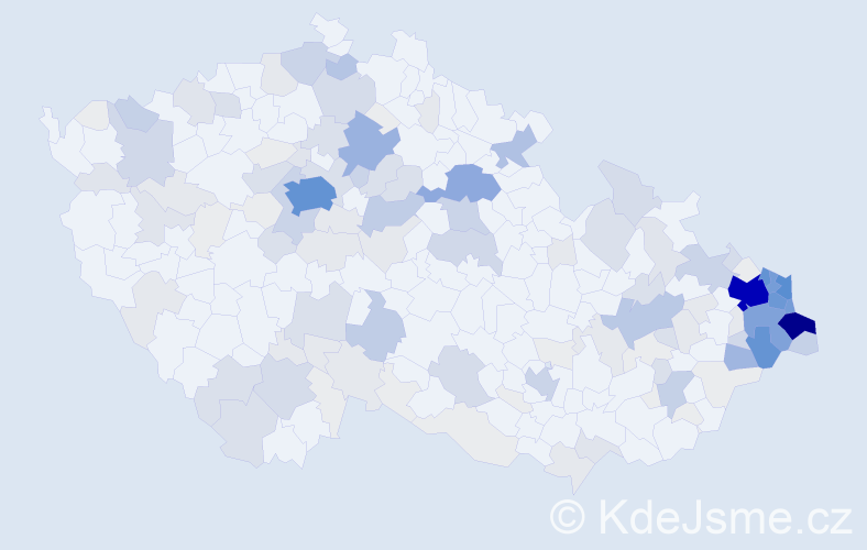 Příjmení: 'Macura', počet výskytů 766 v celé ČR
