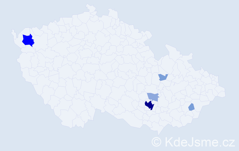 Příjmení: 'Zigal', počet výskytů 17 v celé ČR