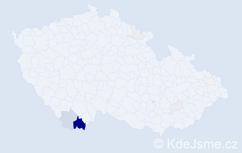 Příjmení: 'Bazsó', počet výskytů 29 v celé ČR