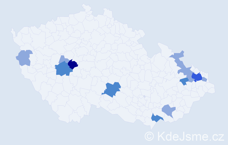 Příjmení: 'Pjaták', počet výskytů 23 v celé ČR