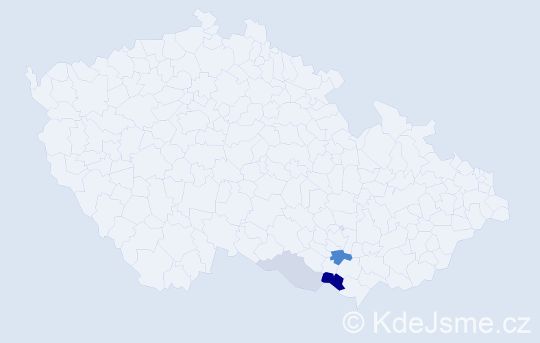 Příjmení: 'Děnešová', počet výskytů 8 v celé ČR