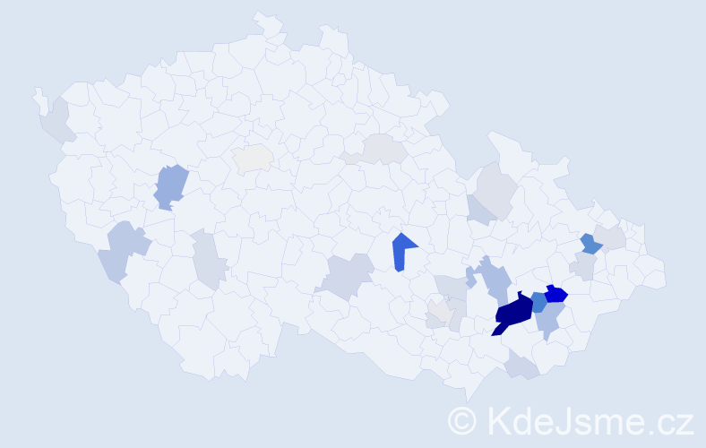 Příjmení: 'Vrbecká', počet výskytů 72 v celé ČR