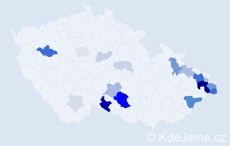Příjmení: 'Rodková', počet výskytů 71 v celé ČR