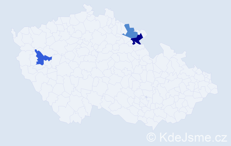 Příjmení: 'Havalcová', počet výskytů 8 v celé ČR