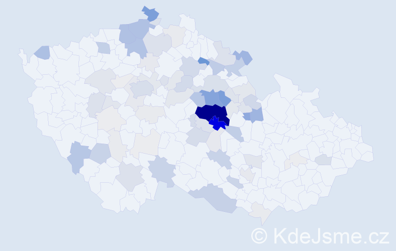 Příjmení: 'Tlapáková', počet výskytů 328 v celé ČR