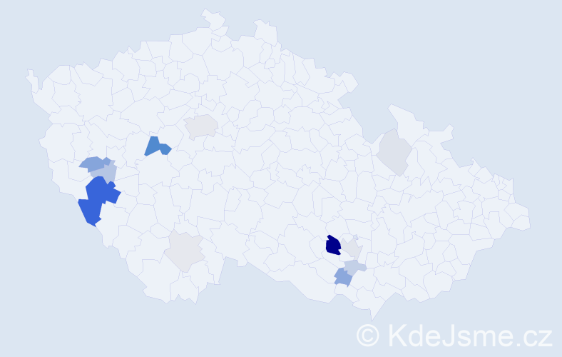 Příjmení: 'Baštařová', počet výskytů 40 v celé ČR