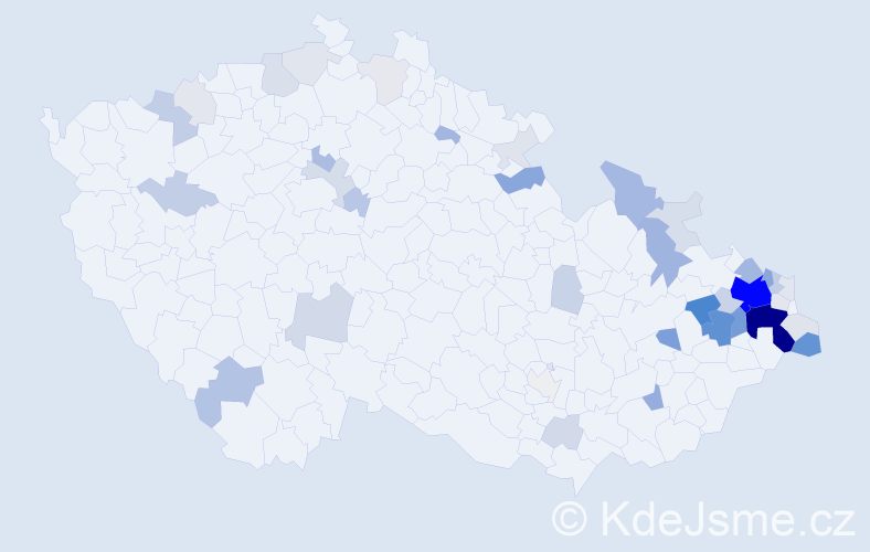 Příjmení: 'Šodková', počet výskytů 184 v celé ČR
