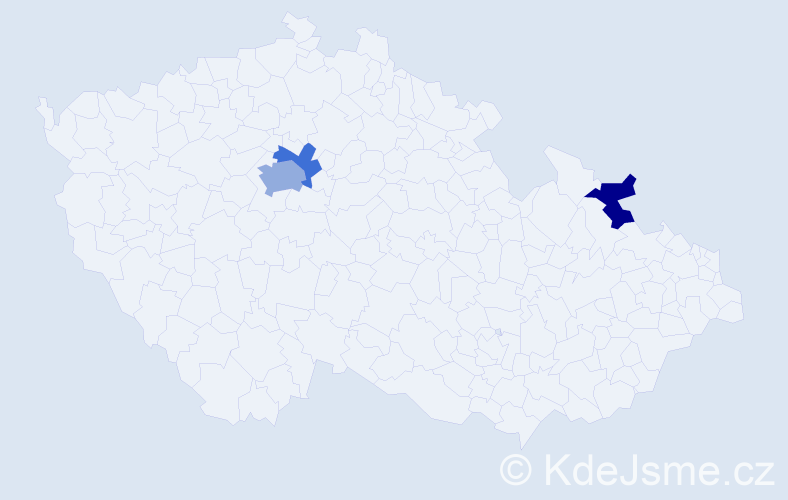 Příjmení: 'Kundys', počet výskytů 5 v celé ČR