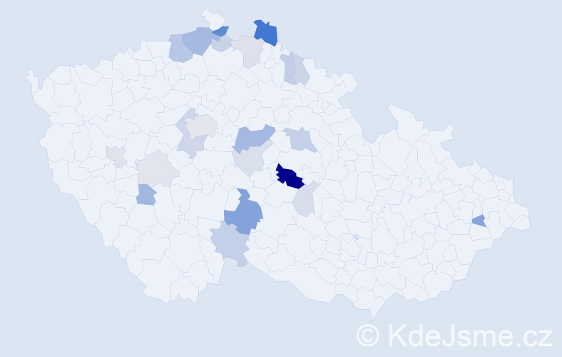Příjmení: 'Cimpl', počet výskytů 70 v celé ČR
