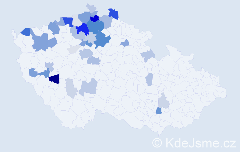 Příjmení: 'Reichelt', počet výskytů 131 v celé ČR