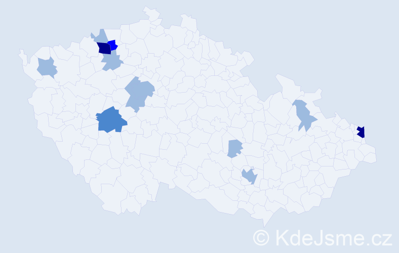 Příjmení: 'Sepešiová', počet výskytů 21 v celé ČR