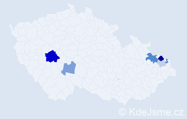 Příjmení: 'Widlová', počet výskytů 10 v celé ČR