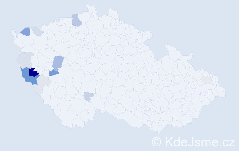 Příjmení: 'Vekoňová', počet výskytů 36 v celé ČR