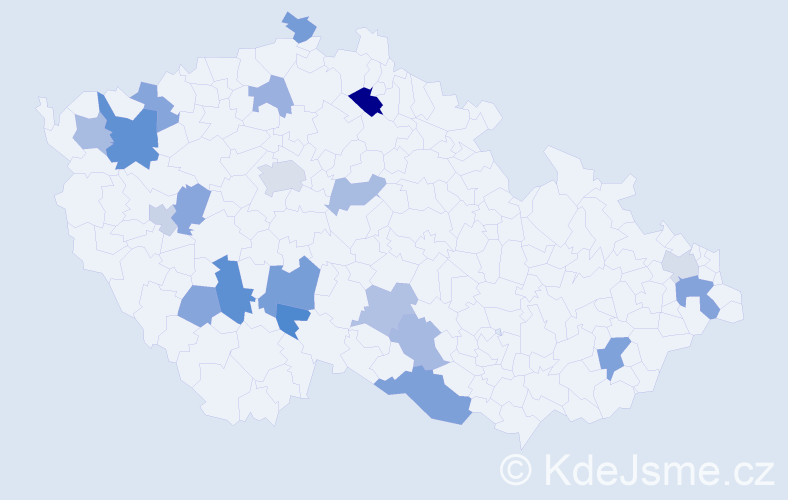 Příjmení: 'Andel', počet výskytů 31 v celé ČR