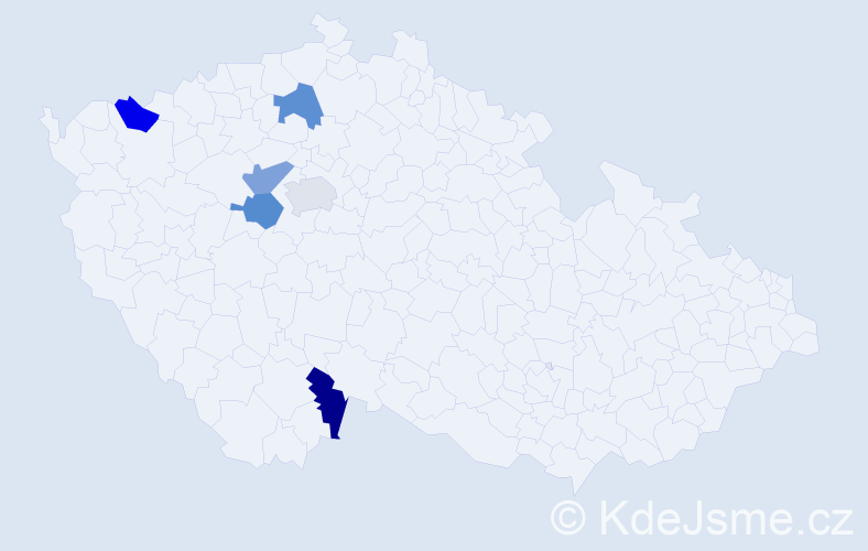 Příjmení: 'Barčiak', počet výskytů 6 v celé ČR