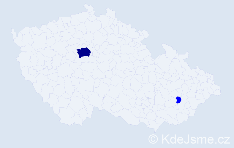 Příjmení: 'Nevrt', počet výskytů 5 v celé ČR