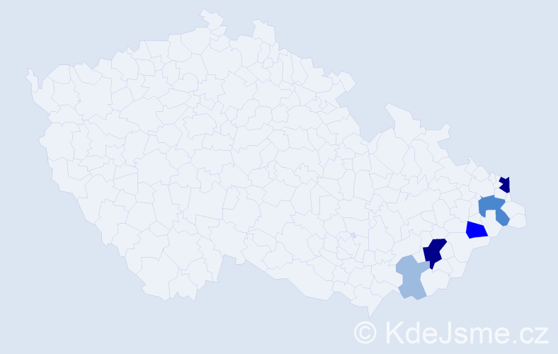 Příjmení: 'Martyčáková', počet výskytů 15 v celé ČR