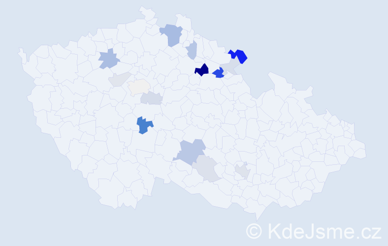 Příjmení: 'Kitler', počet výskytů 35 v celé ČR