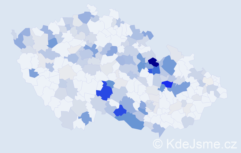 Příjmení: 'Vyhnálek', počet výskytů 528 v celé ČR