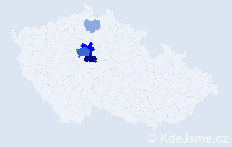 Příjmení: 'Vichera', počet výskytů 17 v celé ČR