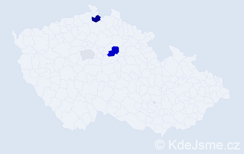 Příjmení: 'Kwas', počet výskytů 3 v celé ČR