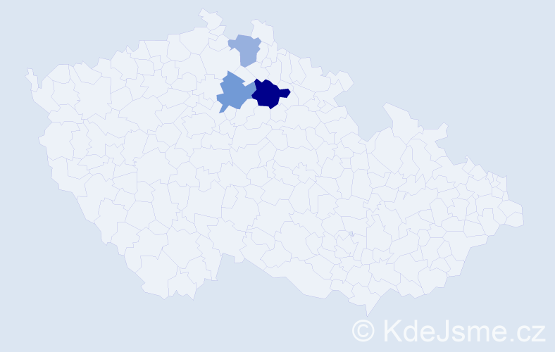 Příjmení: 'Mocáková', počet výskytů 10 v celé ČR