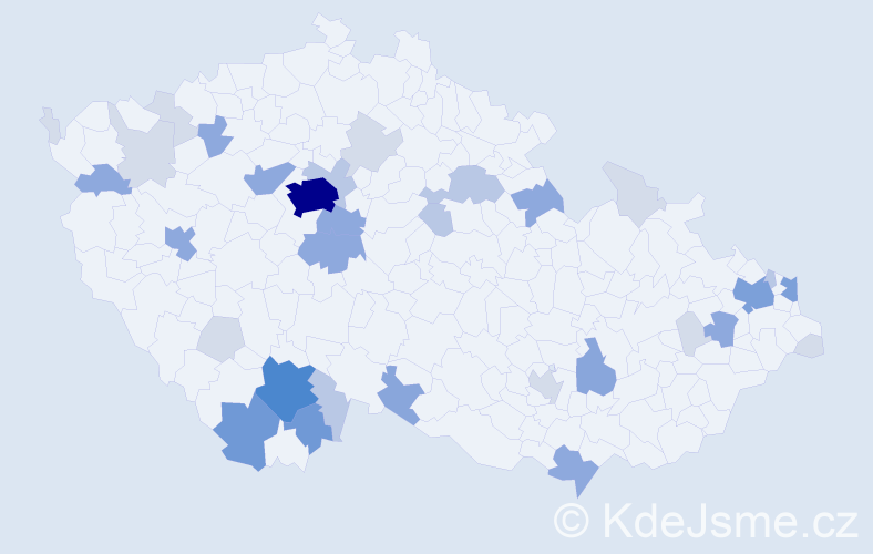 Příjmení: 'Klenková', počet výskytů 103 v celé ČR